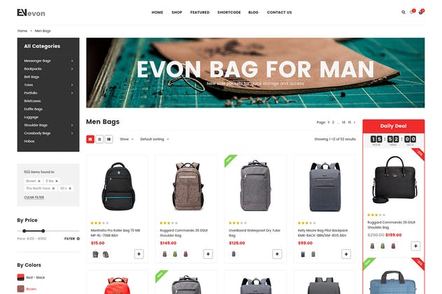 时尚箱包品牌电商网站PSD模板 Evon – eCommerce PSD Template插图(15)