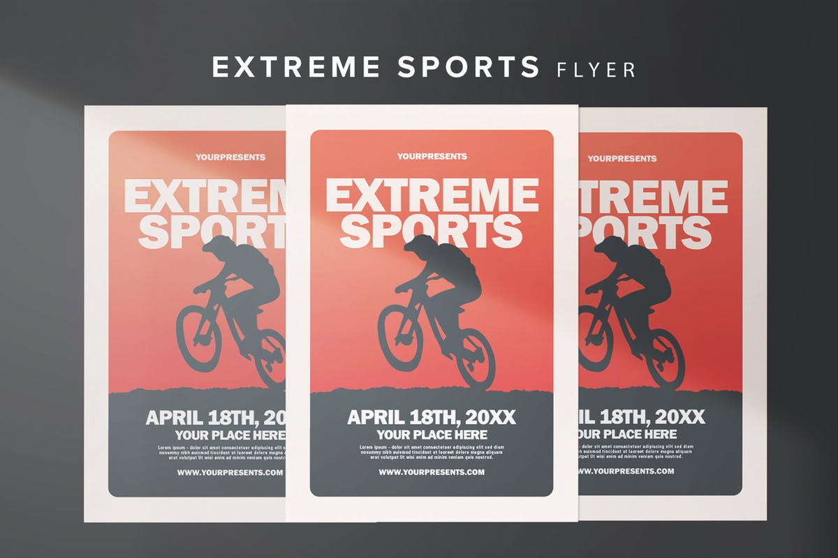 极限运动疯狂越野赛活动传单海报设计模板 Extreme Sports Flyer插图