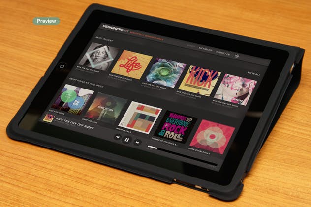 平板APP应用界面设计演示样机模板 Black iPad Tablet App UI Mock-Up插图(15)