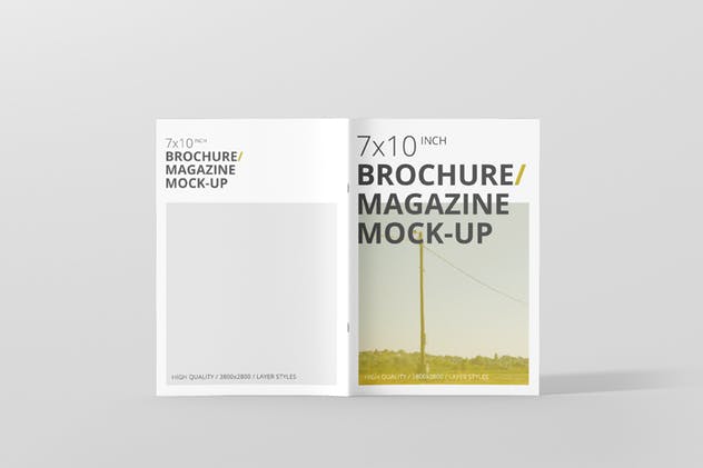 时尚宣传册杂志样机模板 Brochure / Magazine Mockup – 7×10插图(1)