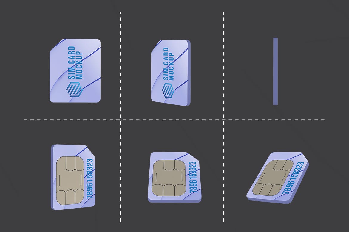SIM手机卡卡片定制设计效果图样机模板 SIM Card Kit插图(8)