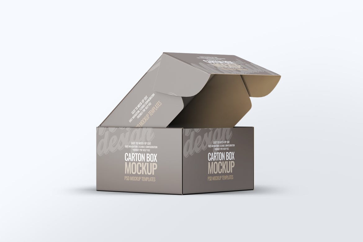 硬盒纸箱包装外观设计样机v1 Carton Box Mock-Up v.1插图(6)