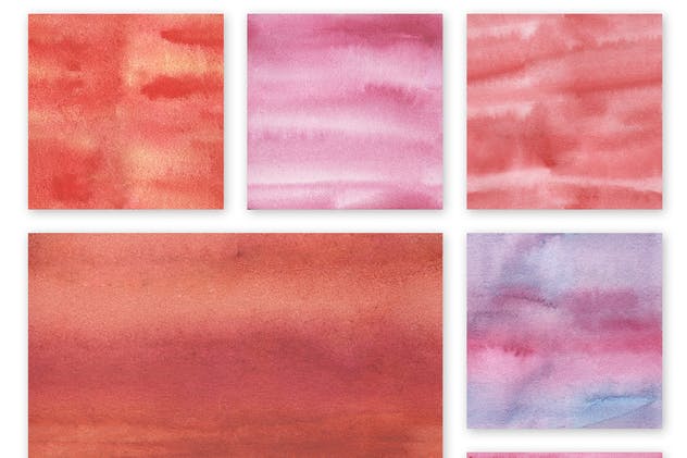 红色水彩无缝纹理素材 Watercolor Seamless Textures – Red Pack插图(5)