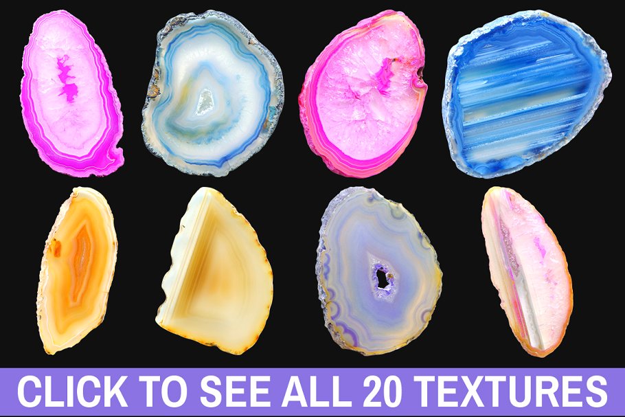 多彩晶洞自然纹理素材包 Geode Natural Texture Pack插图(6)