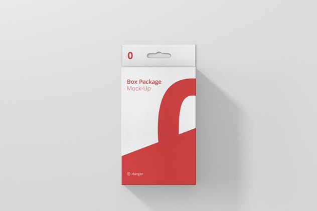 扁平矩形挂耳纸盒包装盒样机 Package Box Mockup – Flat Rectangle with Hanger插图(5)