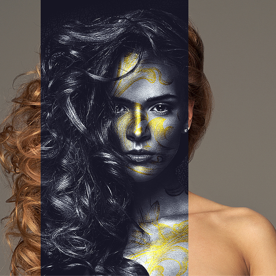给皮肤添加金属效果艺术PS动作 Professional Skin Art Photoshop Action插图(1)