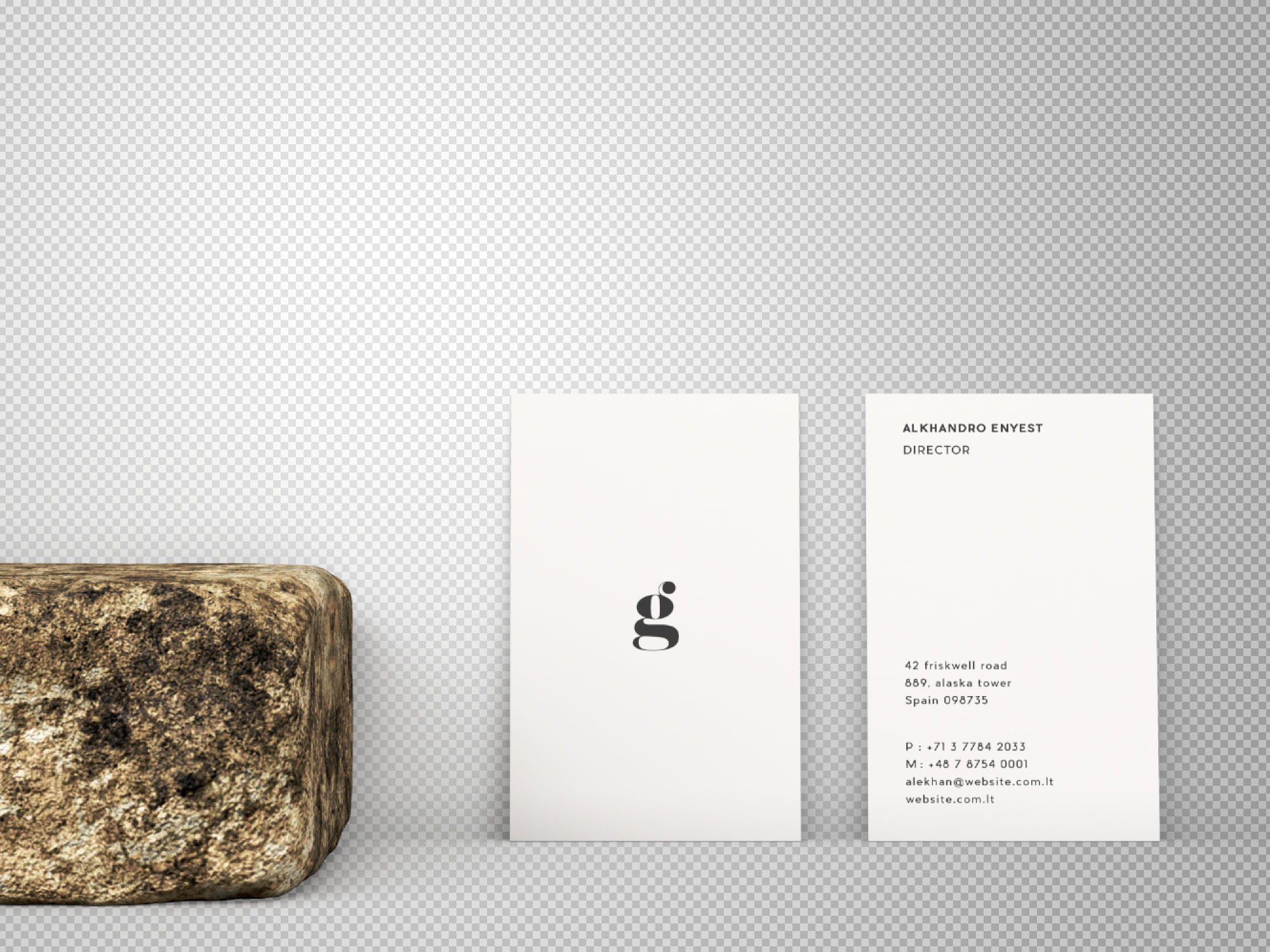 竖版设计企业名片正背面效果图样机 Vertical Business Card Mockup – Front & Back插图(1)