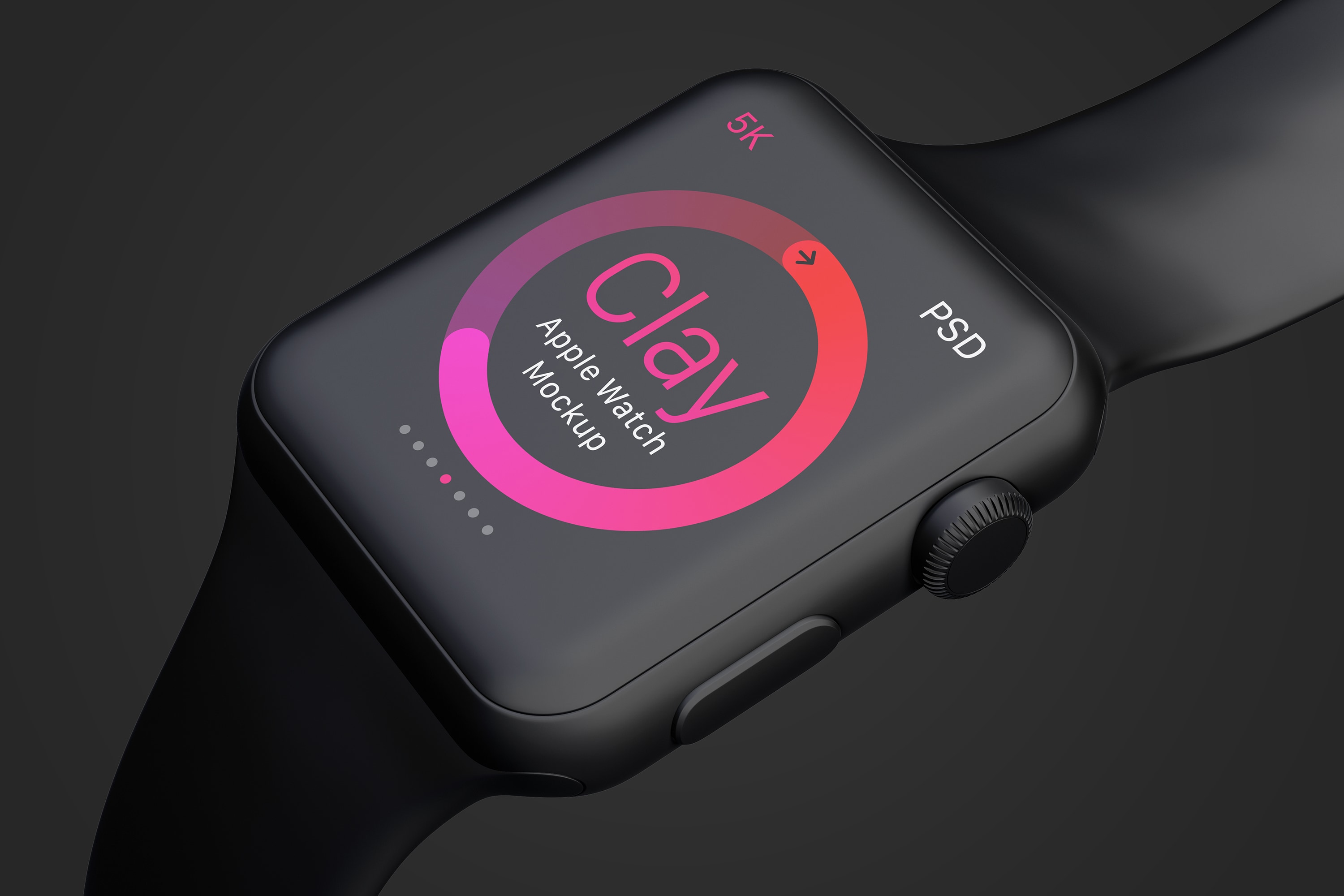 Apple Watch手表表盘UI界面设计效果图样机05 Clay Apple Watch Mockup 05插图(3)