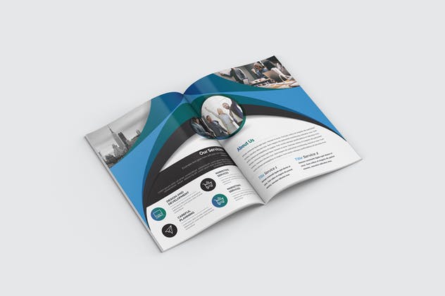 简单易用企业宣传小册画册设计EPS模板 Bifold Brochure插图(8)