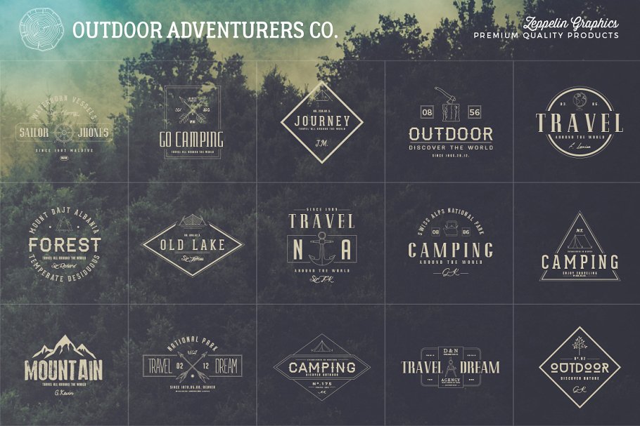 150个户外旅游探险主题Logo模板 150 Outdoor Adventurers Logos插图(10)