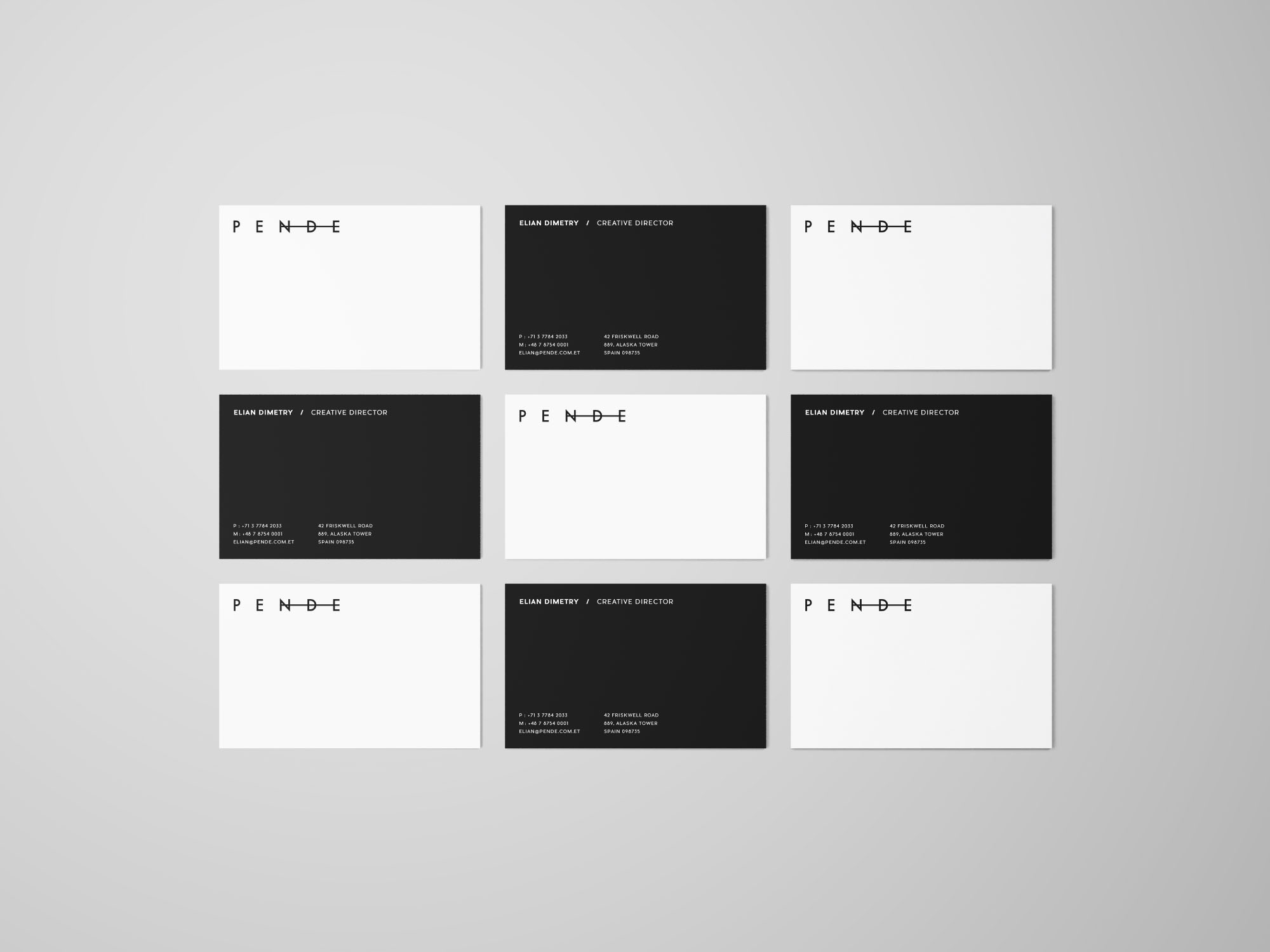 企业名片设计等距网格效果图样机 Uniform Overhead Business Cards Mockup插图