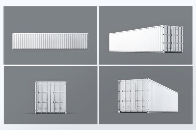 40英尺集装箱外观图案设计样机模板 40ft Dry Van Container Mock-up插图(2)