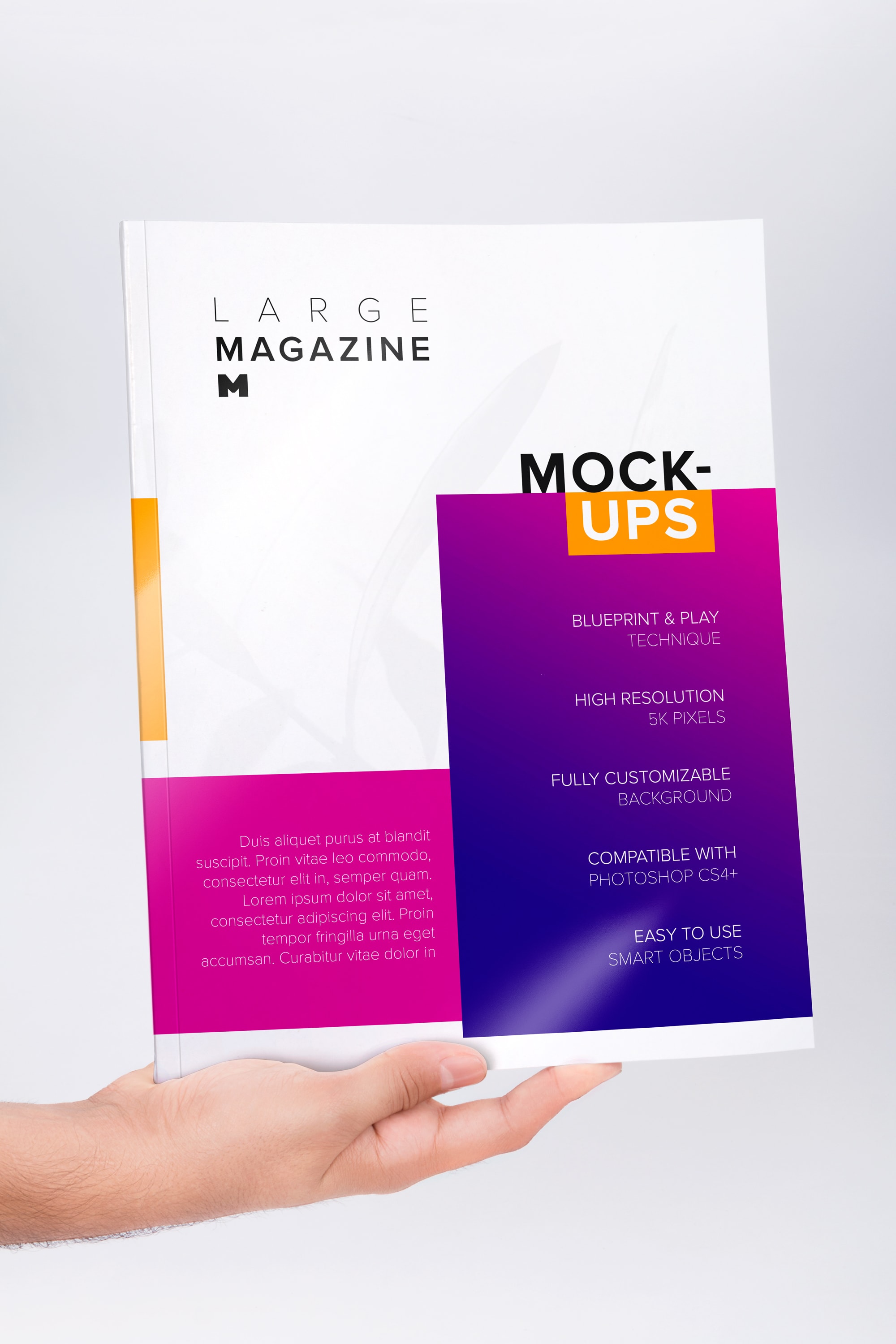 大型杂志封面设计效果图样机01 Large Magazine Cover Mockup 01插图