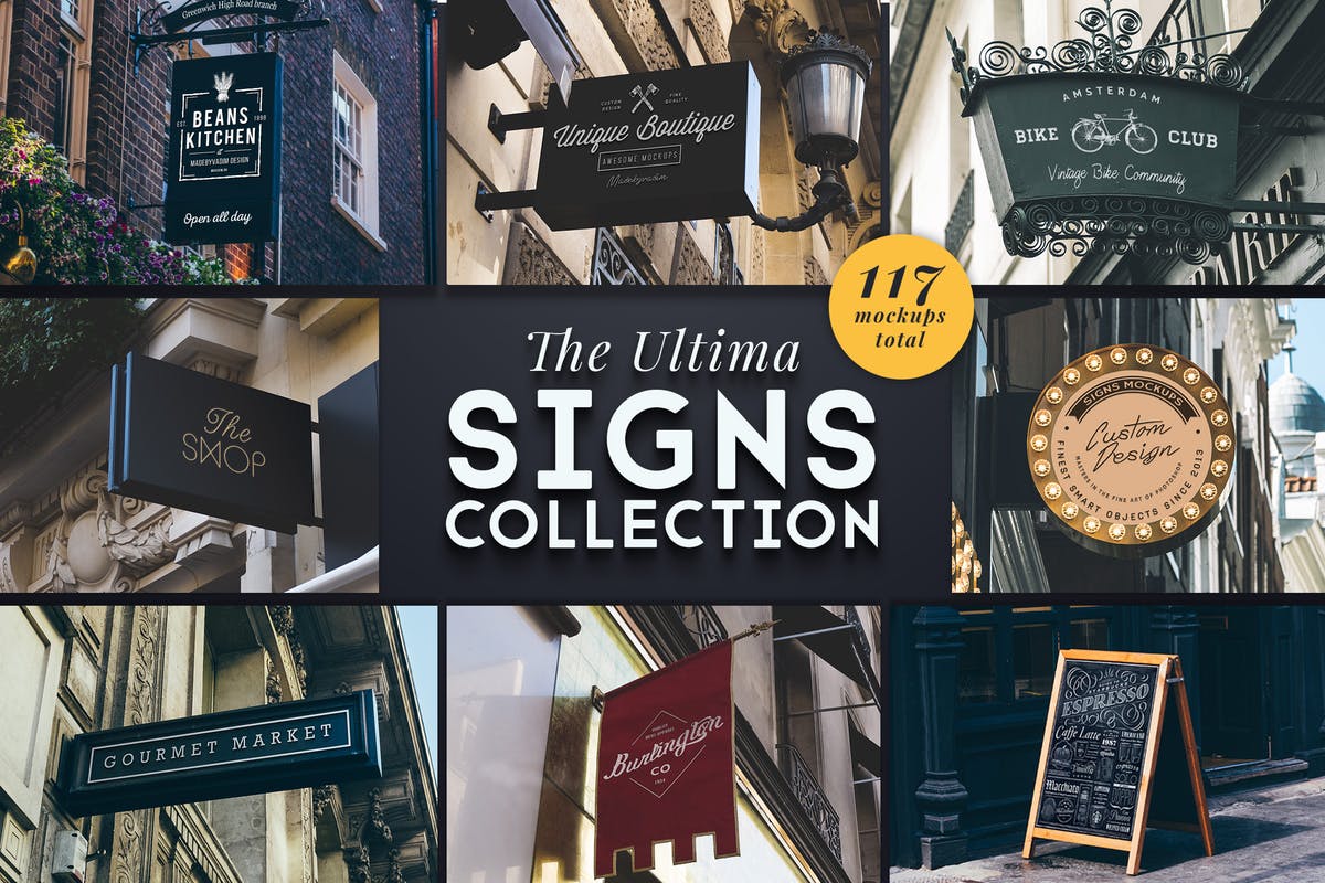 117个店招/店铺黑板样机超级合集 The Ultima Signs Collection插图
