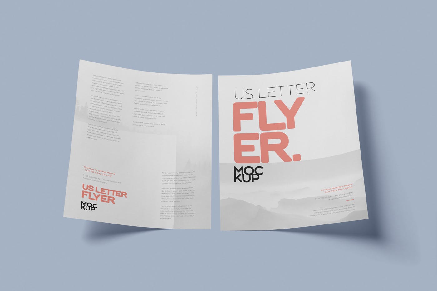 美国信纸设计规格企业传单设计效果图样机 US Letter Flyer Mock-Up插图(4)