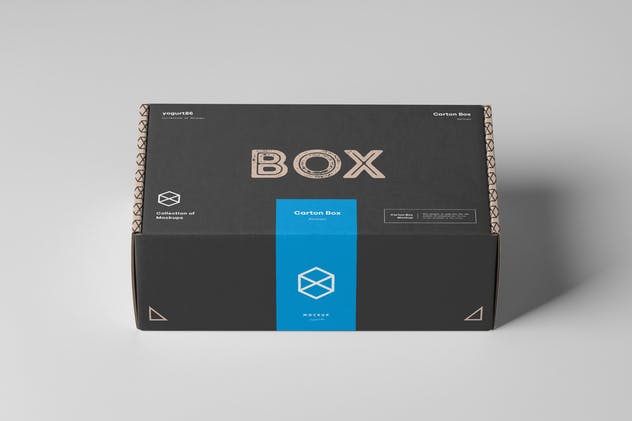 纸箱盒鞋盒礼品盒包装样机模板 Carton Box Mockup 23x14x8插图(1)