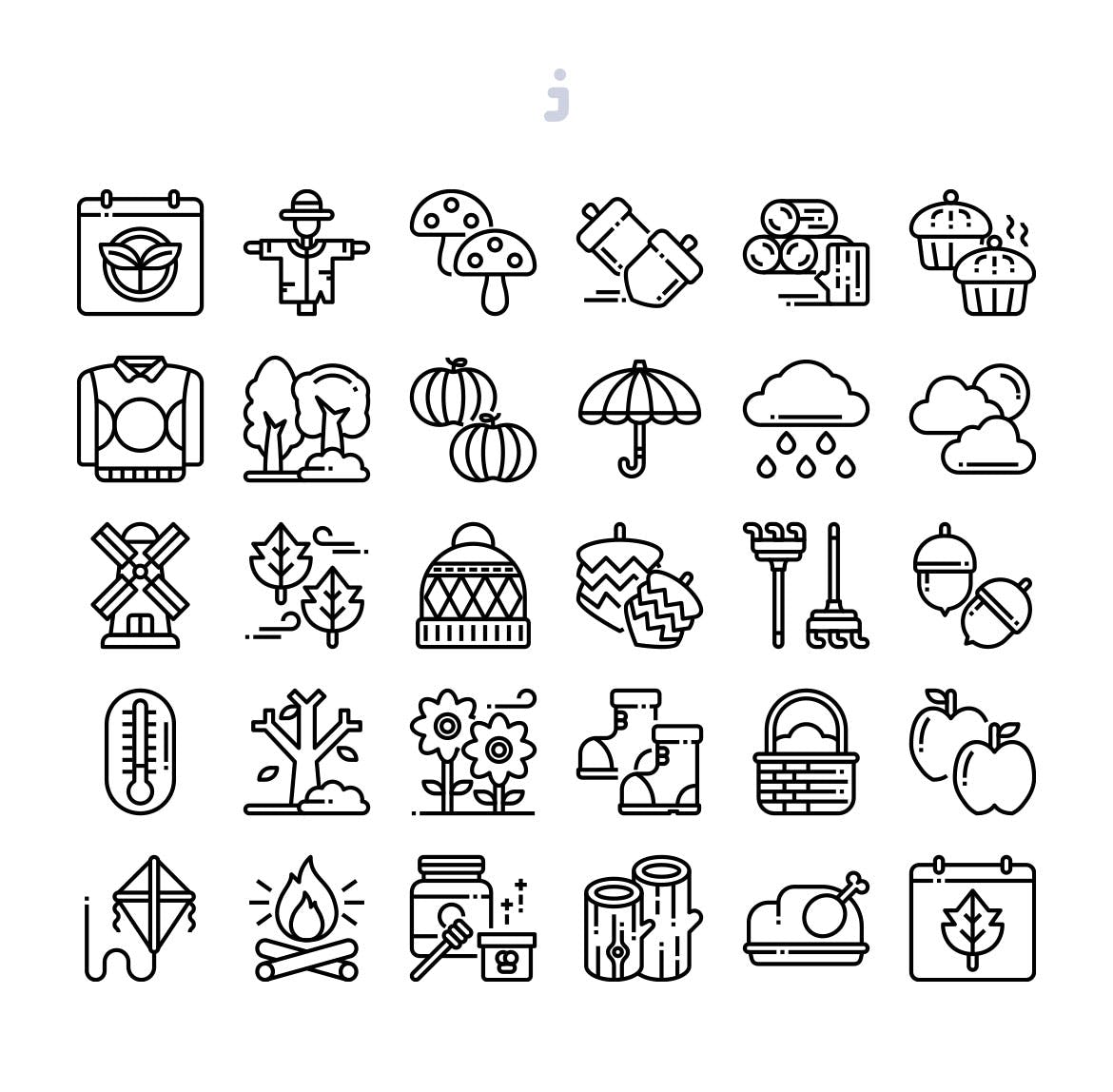 30枚秋天元素矢量图标素材 30 Autumn Season Icons插图(2)
