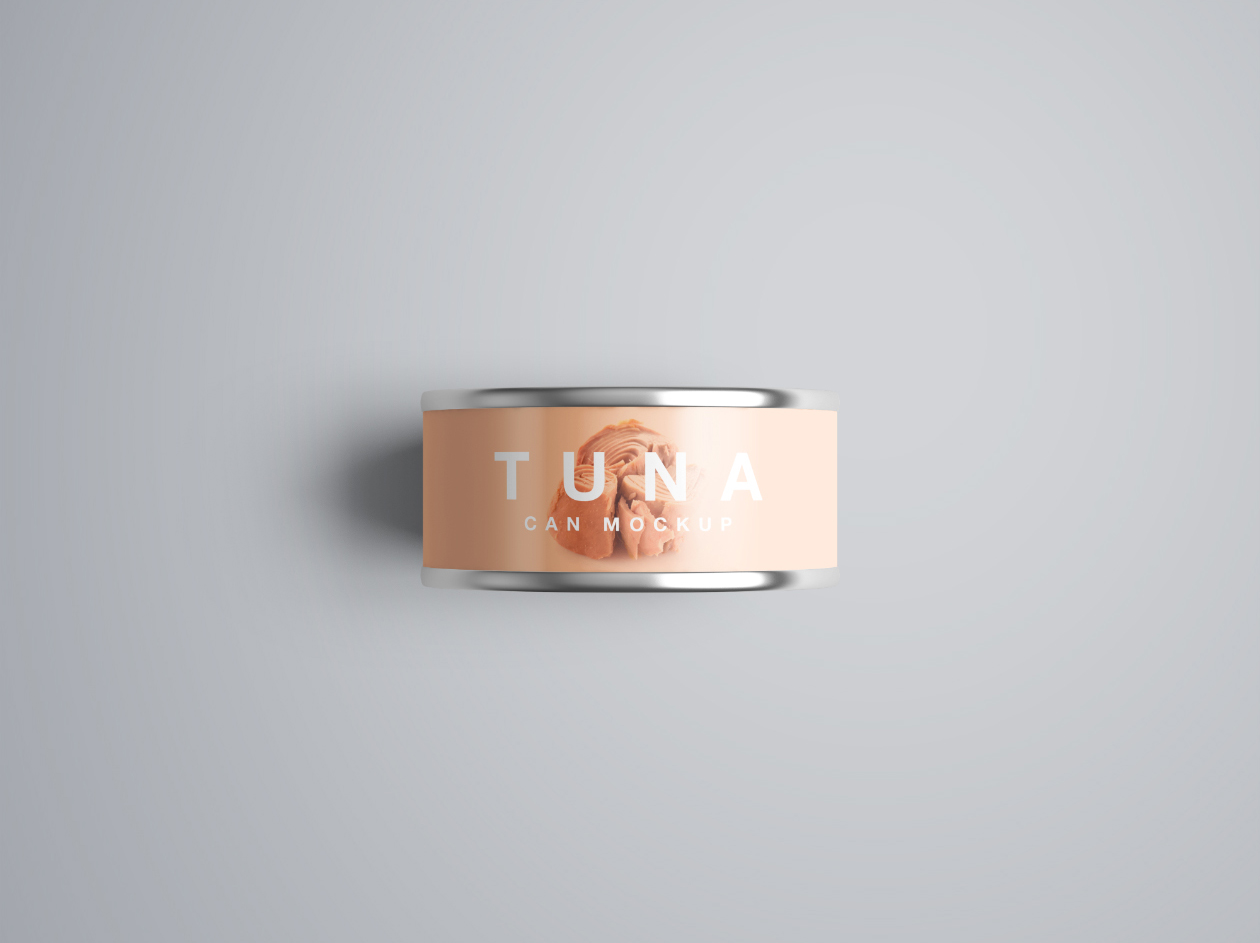 金枪鱼罐头食品包装设计效果图PSD样机 Tuna Can Mockup插图(4)