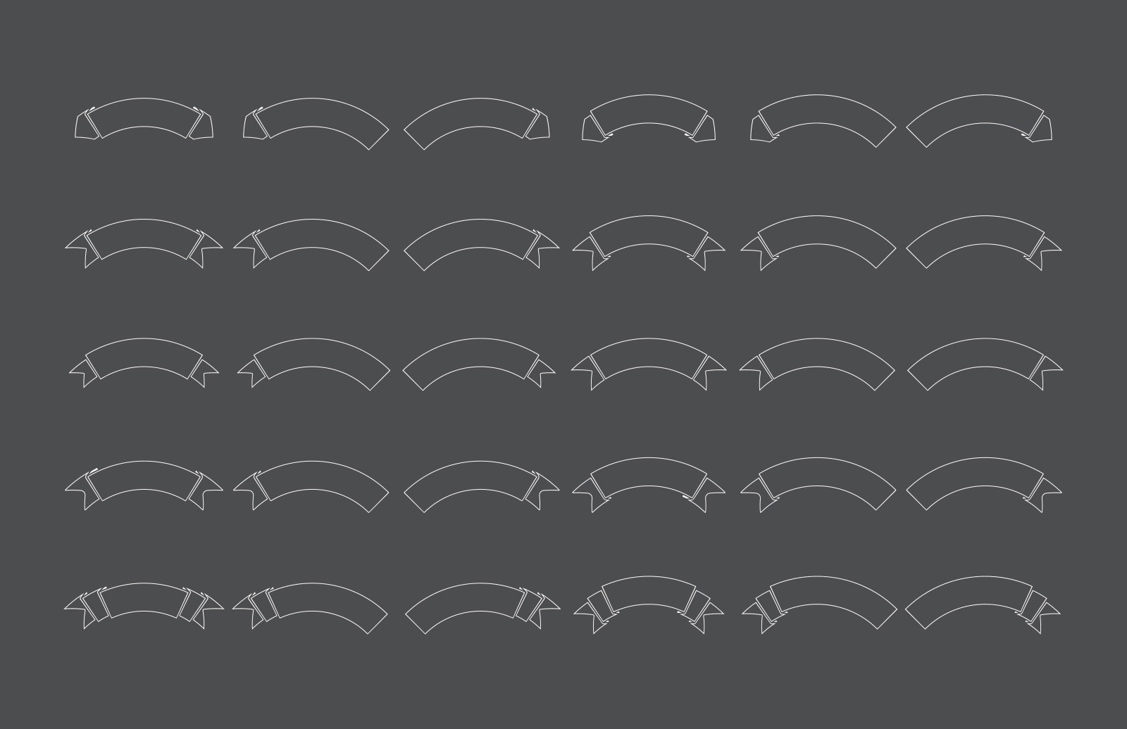 60个彩带形状 AI 笔刷 60 Illustrator Ribbon Brushes插图(2)