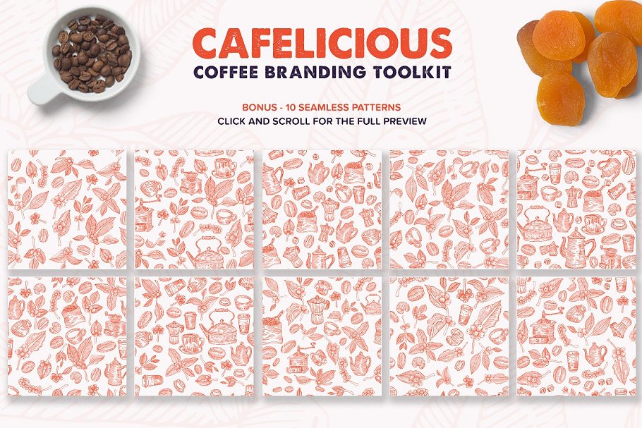 咖啡品牌专业Logo设计模板合集 Cafelicious – Coffee Branding Kit插图(3)