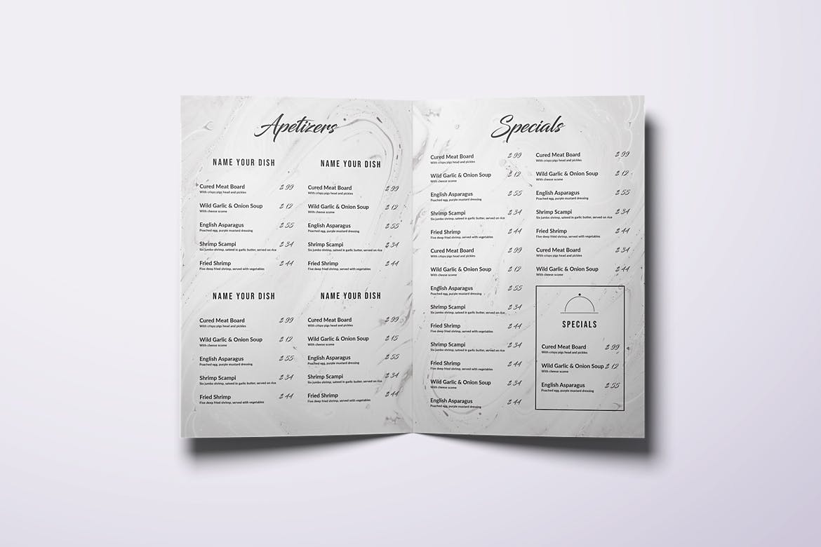 极简优雅设计风格西餐厅菜单设计模板 Minimal Elegant Food Menu Bundle插图(3)