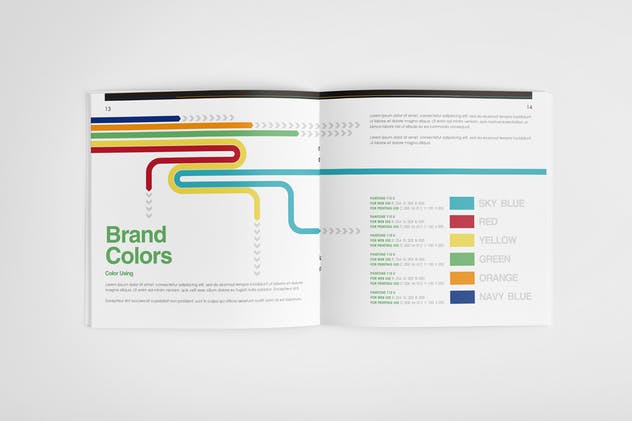 多彩品牌手册画册设计模板 The Colorful – Brand Book Template插图(6)