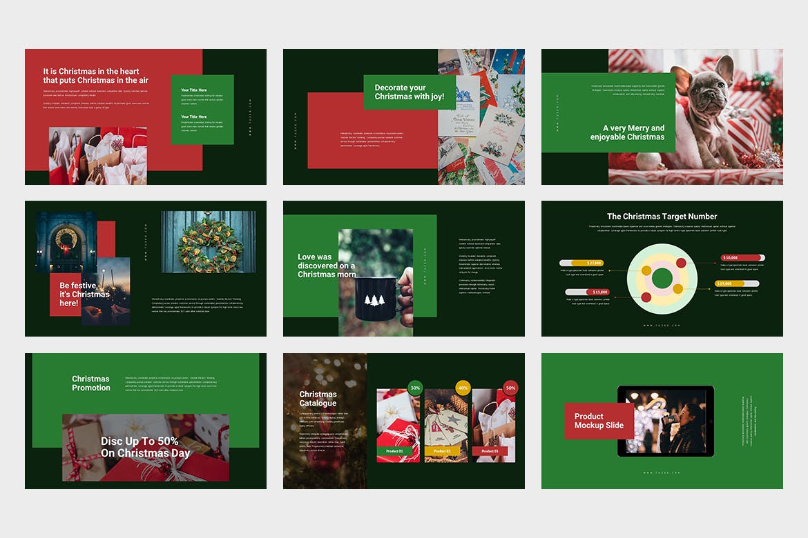 圣诞节促销活动策划方案PPT幻灯片素材 Tuzeo : Christmas Event Promo Powerpoint插图(11)