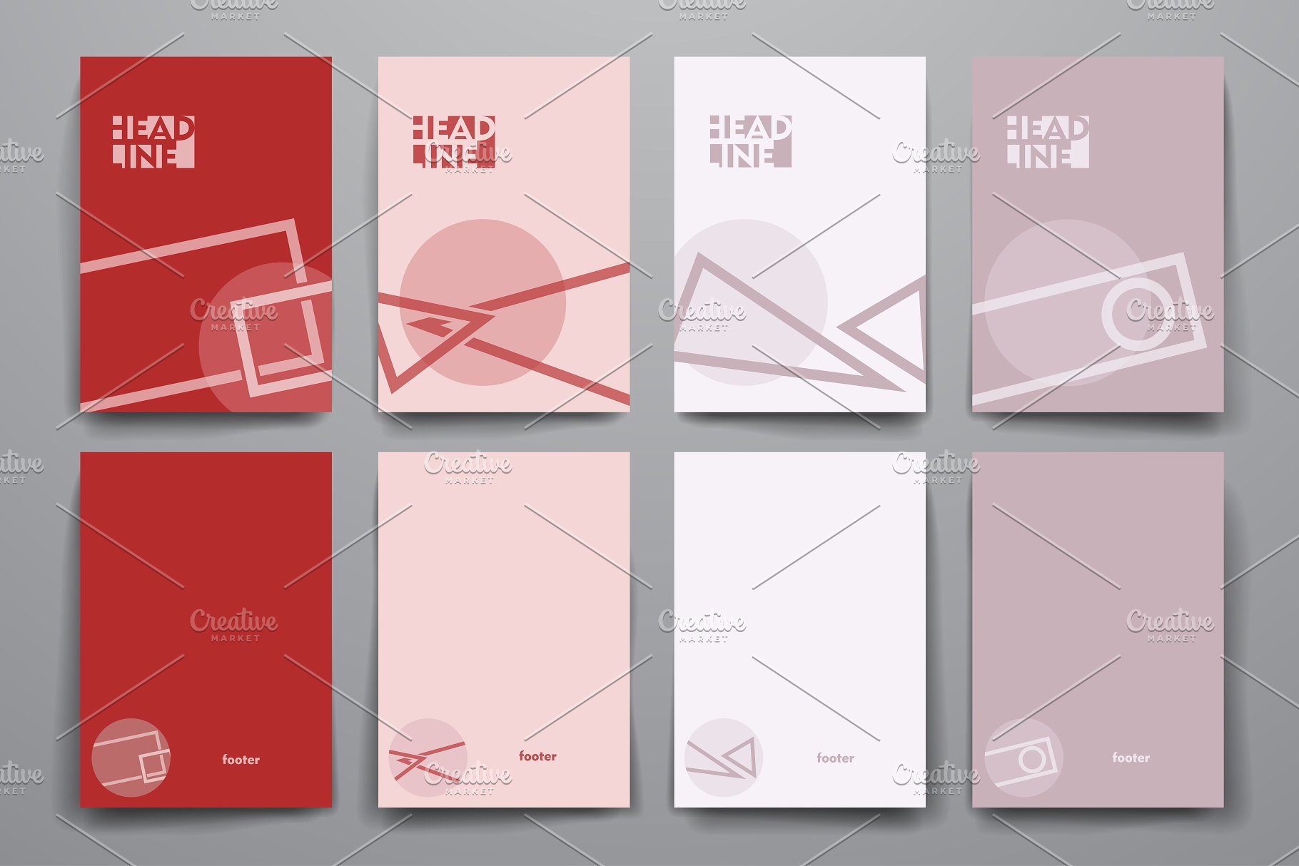 简约小册子传单设计模板 Set of Simple Brochures插图