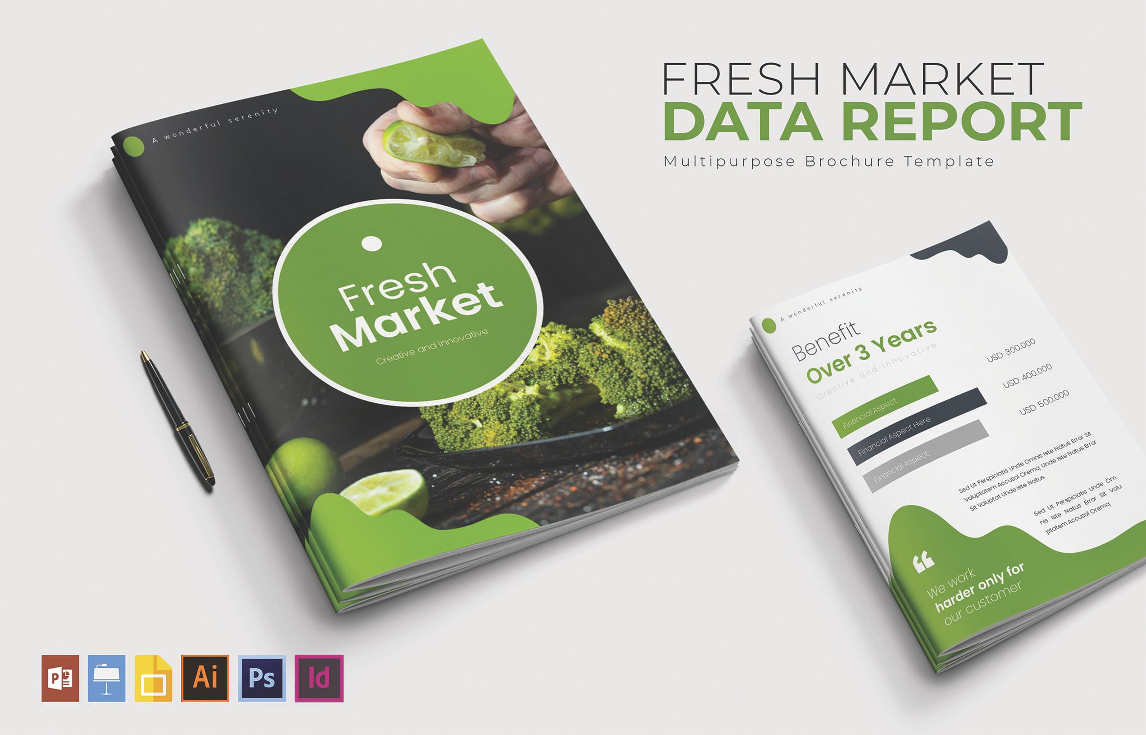 生鲜市场分析数据报告画册设计模板 Fresh Market Data | Report  Template插图(2)
