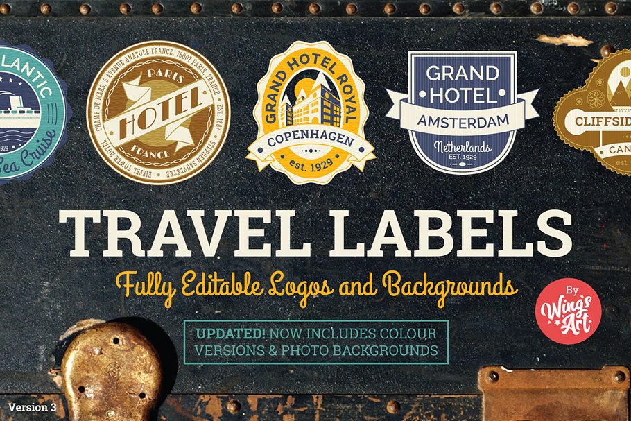 复古旅行主题Logo模板 Vintage Travel Logo Templates插图