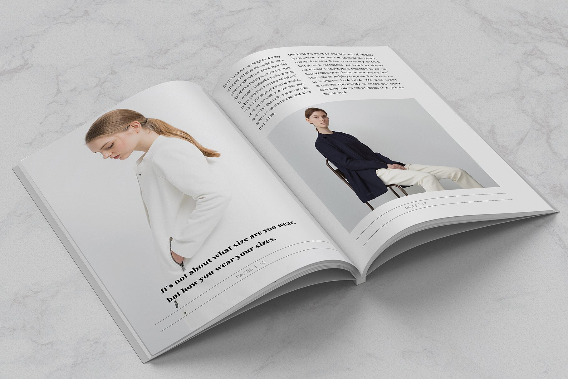 现代极简的服装导购杂志模板下载 BLANKS Minimal Lookbook/Magazines [indd]插图(6)