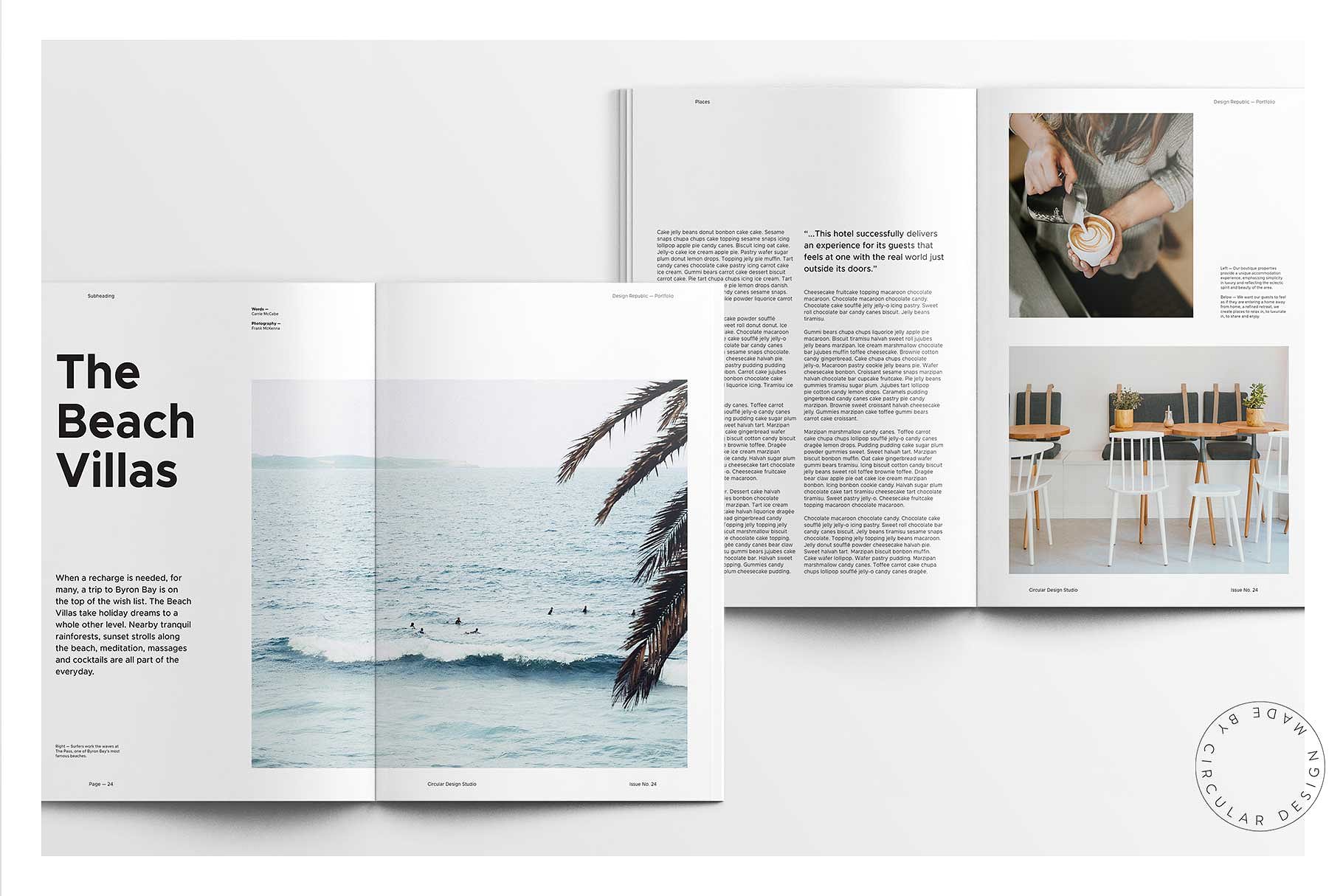 素材库下午茶：时尚简约风格的画册手册宣传册楼书InDesign设计模板插图(6)