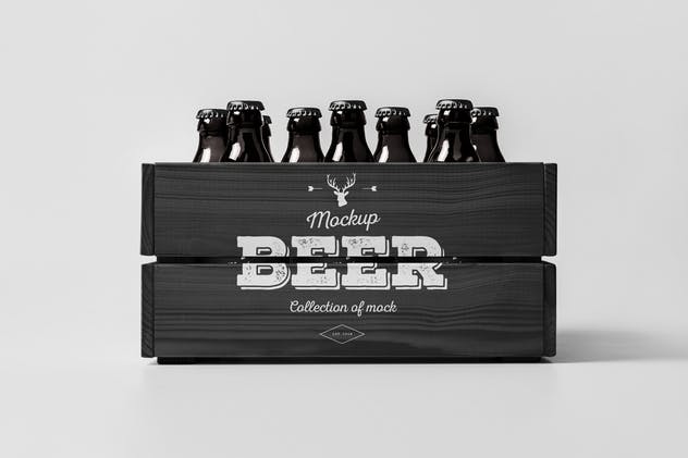 逼真啤酒木制箱子包装样机模板 Beer Mock-up 2插图(6)