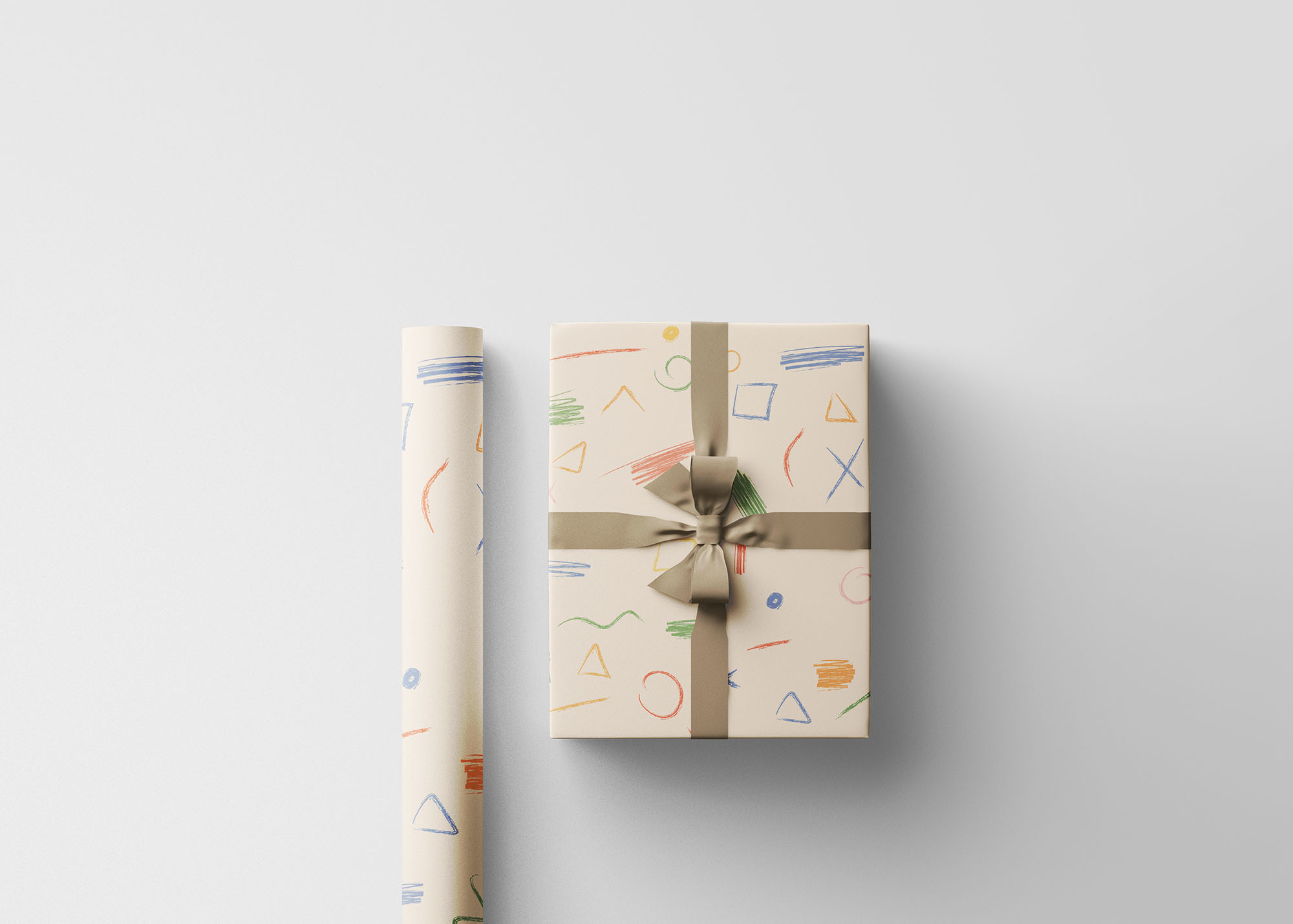 包装纸图案纹理设计效果预览样机模板 Wrapping Paper Mockup插图(5)
