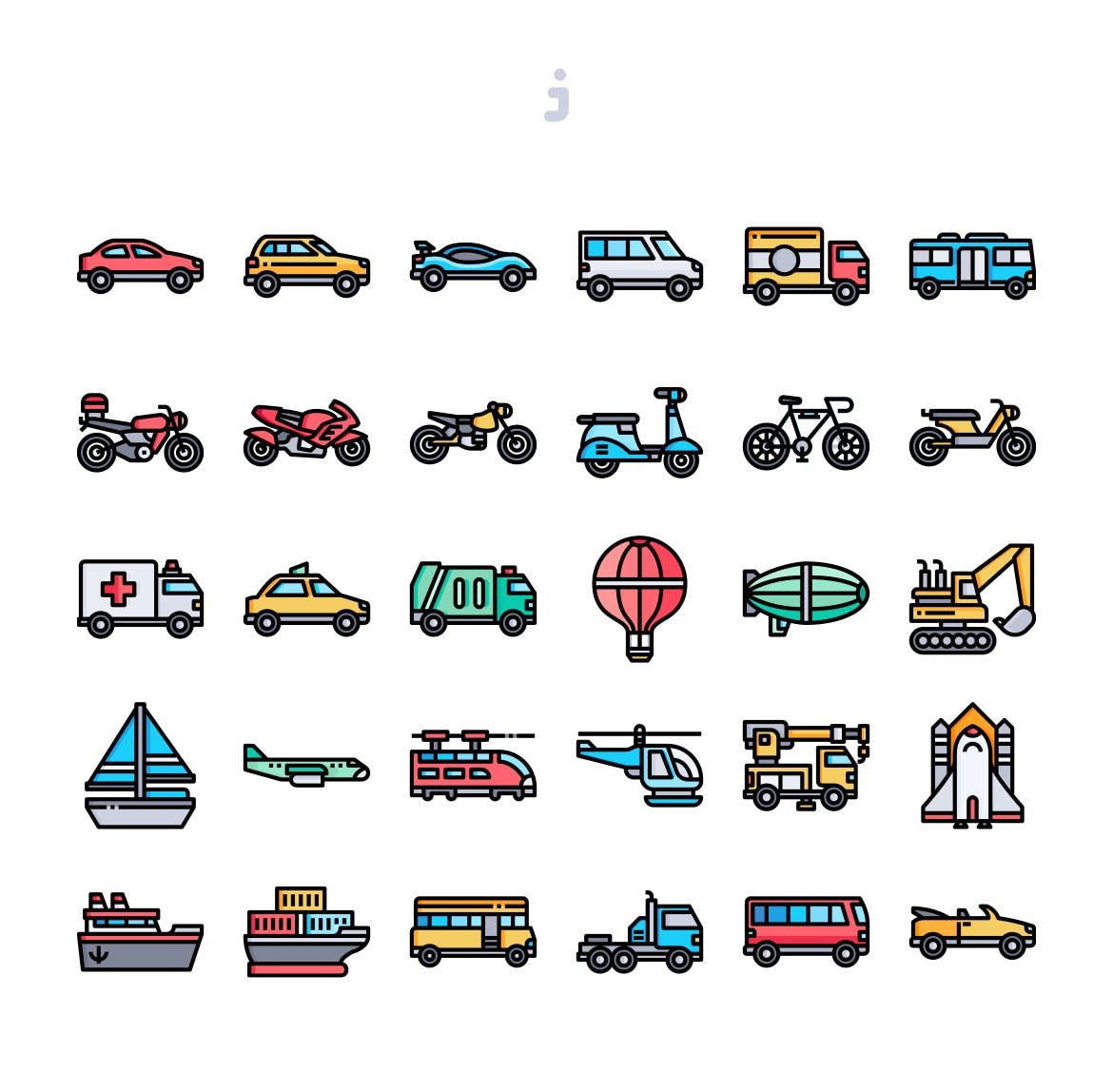 30枚交通工具矢量图标 30 Transportation Icons插图(1)