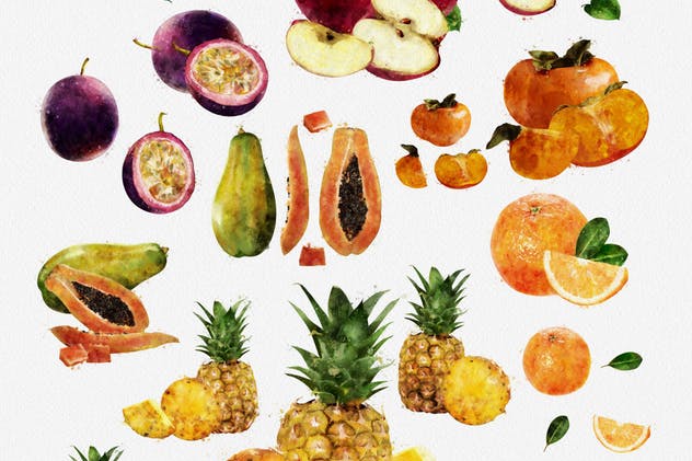 水彩水果&蔬菜插画合集 Watercolor Fruits And Vegetables插图(5)