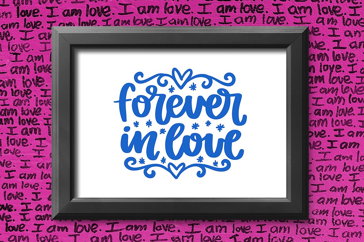 30幅情人节和爱情主题相关的字体图形剪贴画模板插图(6)