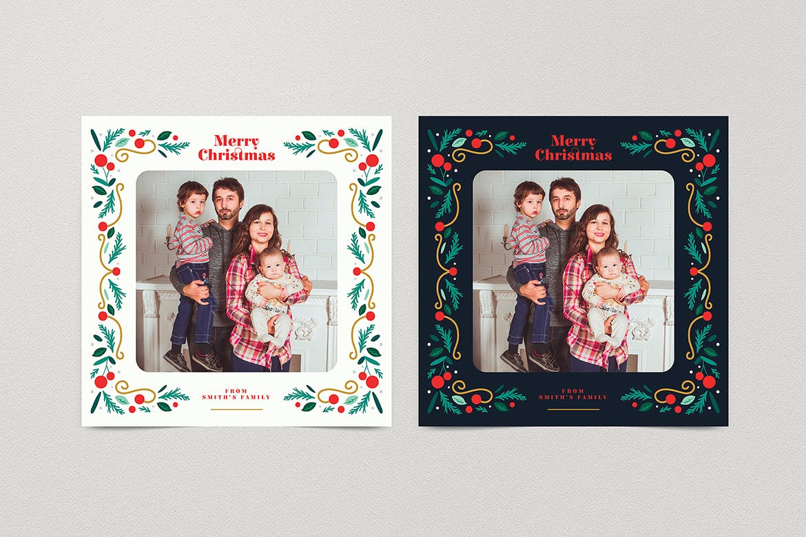 圣诞节照片明信片&Instagram贴图设计模板 Christmas PhotoCards +Instagram Post插图(2)