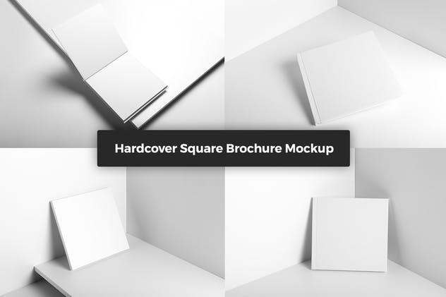方形精装产品手册样机模板 Square Hardcover Brochure Mockup插图(6)