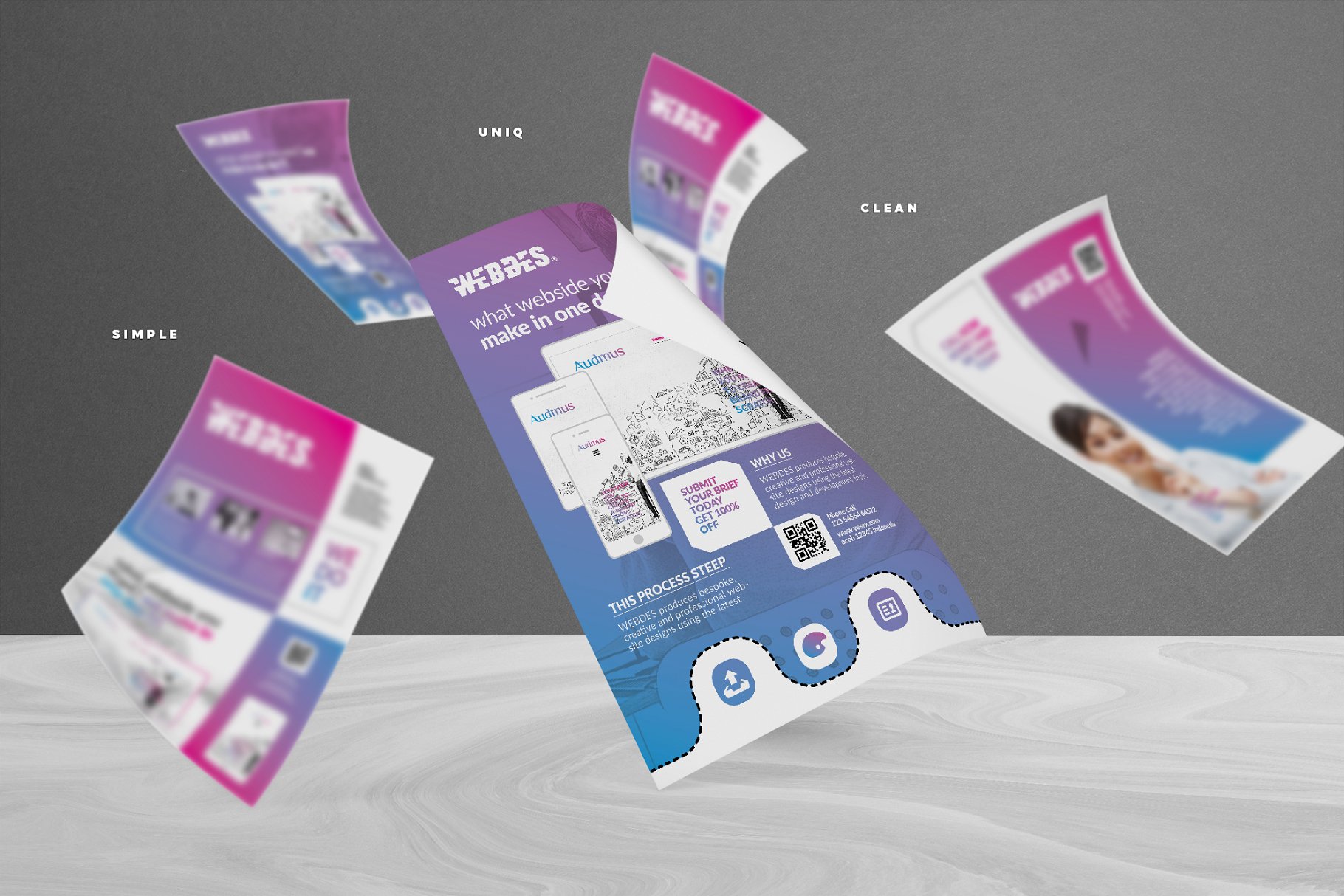 网站开发小程序开发服务企业宣传推广传单模板 Flyer插图(1)