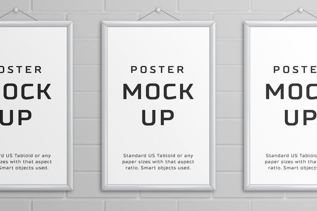 简约海报设计样机模板 Poster Mock Up – Tabloid插图(5)