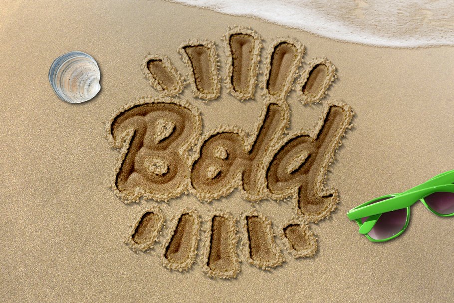 真实沙滩沙画字体文本图层样式PS动作 Sand Photoshop Action插图(3)