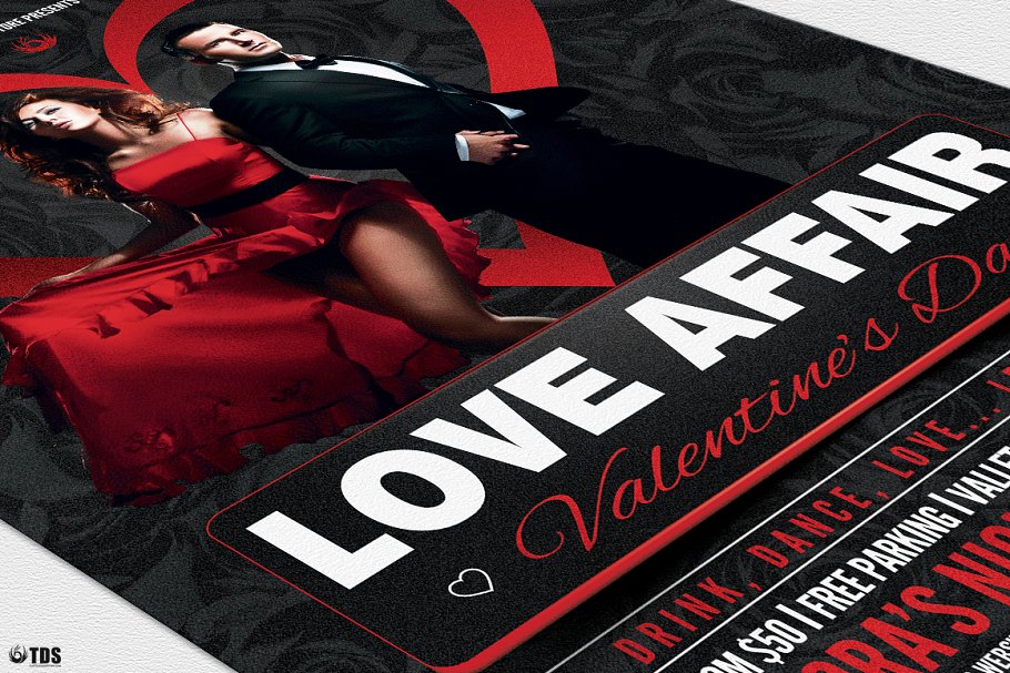 情人节主题传单模板v3 Valentines Day Flyer+Menu PSD V3插图(5)