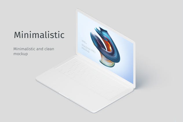 MacBook Pro等距创意样机模板 Macbook PRO Isometric Creative Mockup插图(3)
