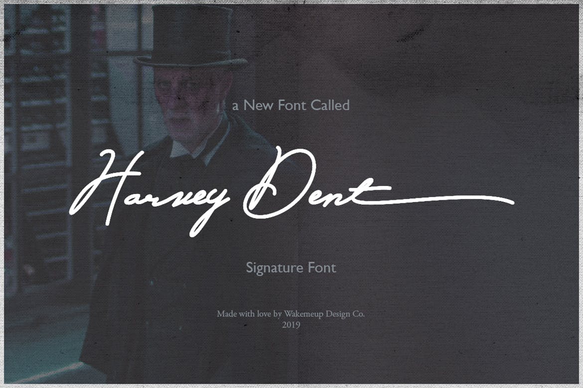 哈维·登特英文钢笔连笔签名字体 Harvey Dent Signature插图