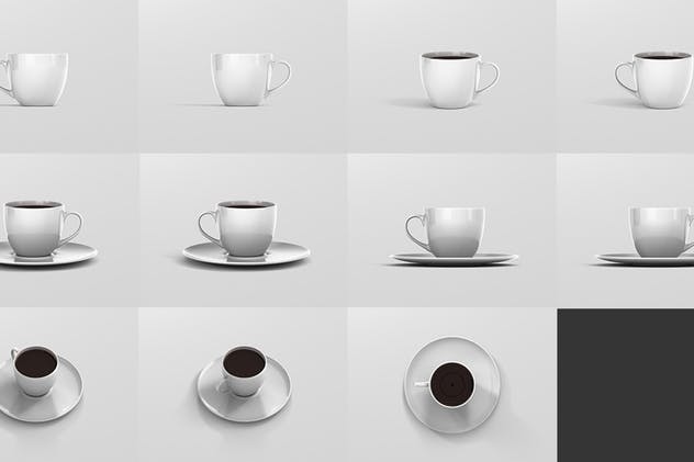 逼真咖啡杯马克杯样机模板 Coffee Cup Mockup插图(14)