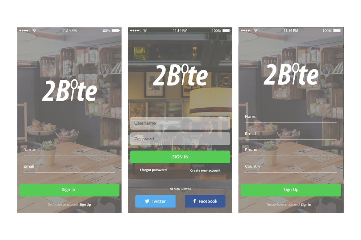 餐厅点餐APP应用UI设计套件 2Bite UI Kit插图(3)