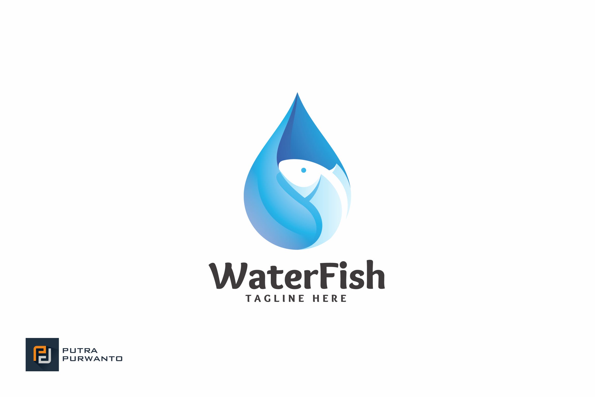 绿色环保机构公司水滴图形概念Logo设计模板 Water Fish – Logo Template插图