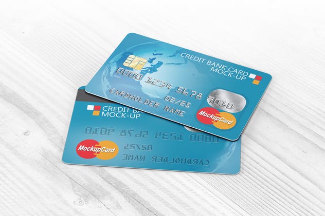信用卡银行卡设计样机模板 Credit Bank Card Mock-Up插图(2)