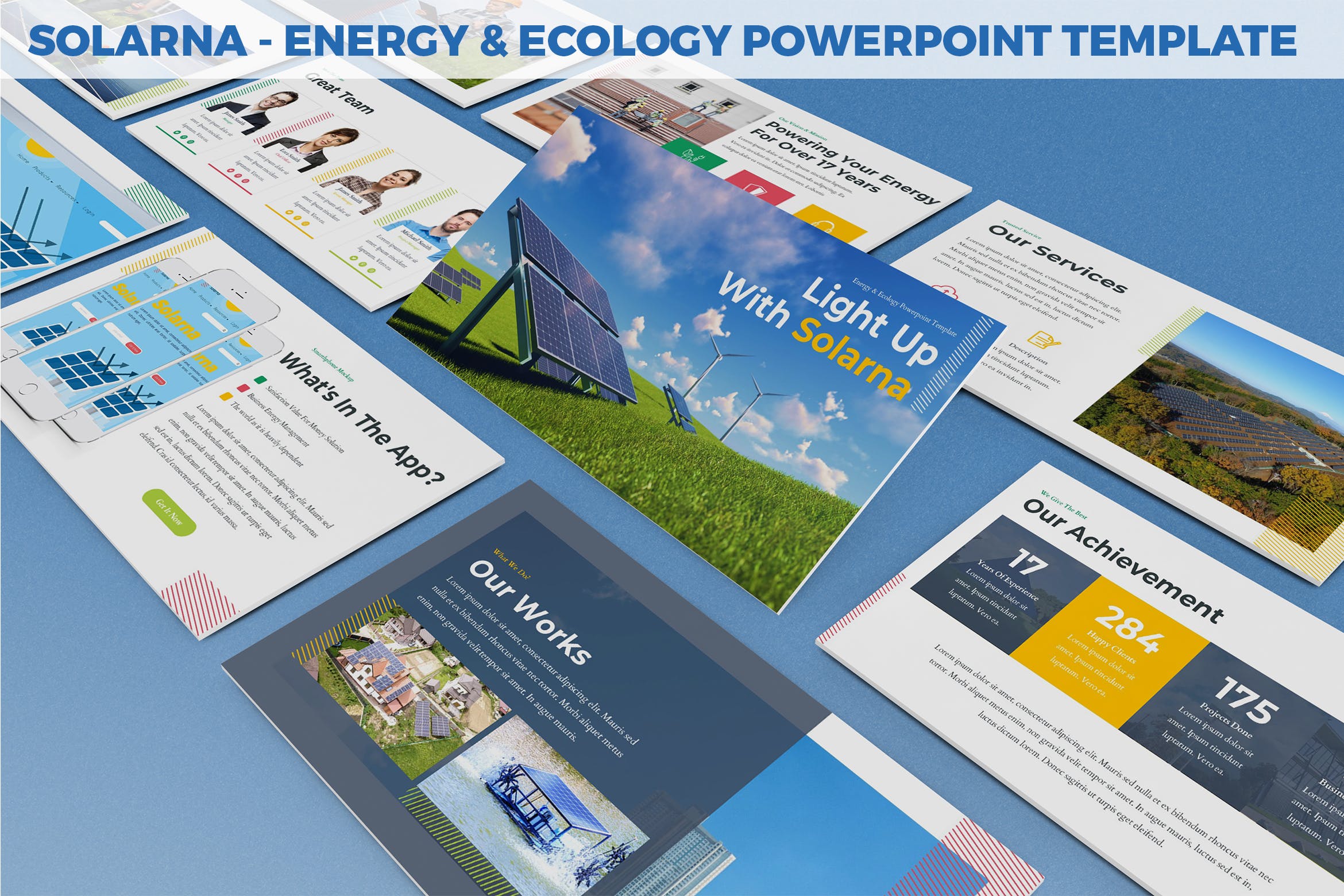 生态能源/环境主题PPT模板 Solarna – Energy & Ecology Powerpoint Template插图